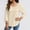 *Beige, variant on ClodeEU Women's Lace Trim 3/4 Sleeve Linen Blend Top ,Loose Fit Solid Color Casual Crewneck Blouse Gray,Womens Plus XXL