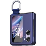 for Oppo Find N2 Flip Case with Ring, Slim Thin Matte Hard PC Shockproof Protective Phone Cover Case for Oppo Find N2 Flip QZH Blue
