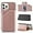 Rose Gold, variant on Creative Business PU Leather Phone Case for iPhone 12 11 Pro Max Plus Mini with Card Holder Case Card Slots Bracket Function Durable Shockproof Cover Black
