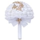 thumbnail image 2 of XmhyTop Ramo de novia para boda, dama de honor, rosa de satén, perlas artificiales, cintas de satén, ramo de flores para boda, azul oscuro-A, 2 of 5