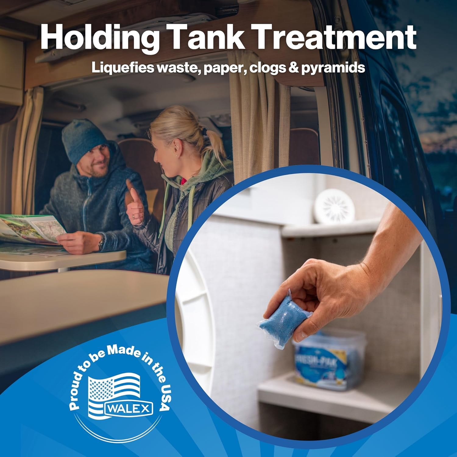 (2 pack) Walex Fresh-Pak RV & Marine Holding Tank Deodorizer, Fresh Scent, 30 Treatments