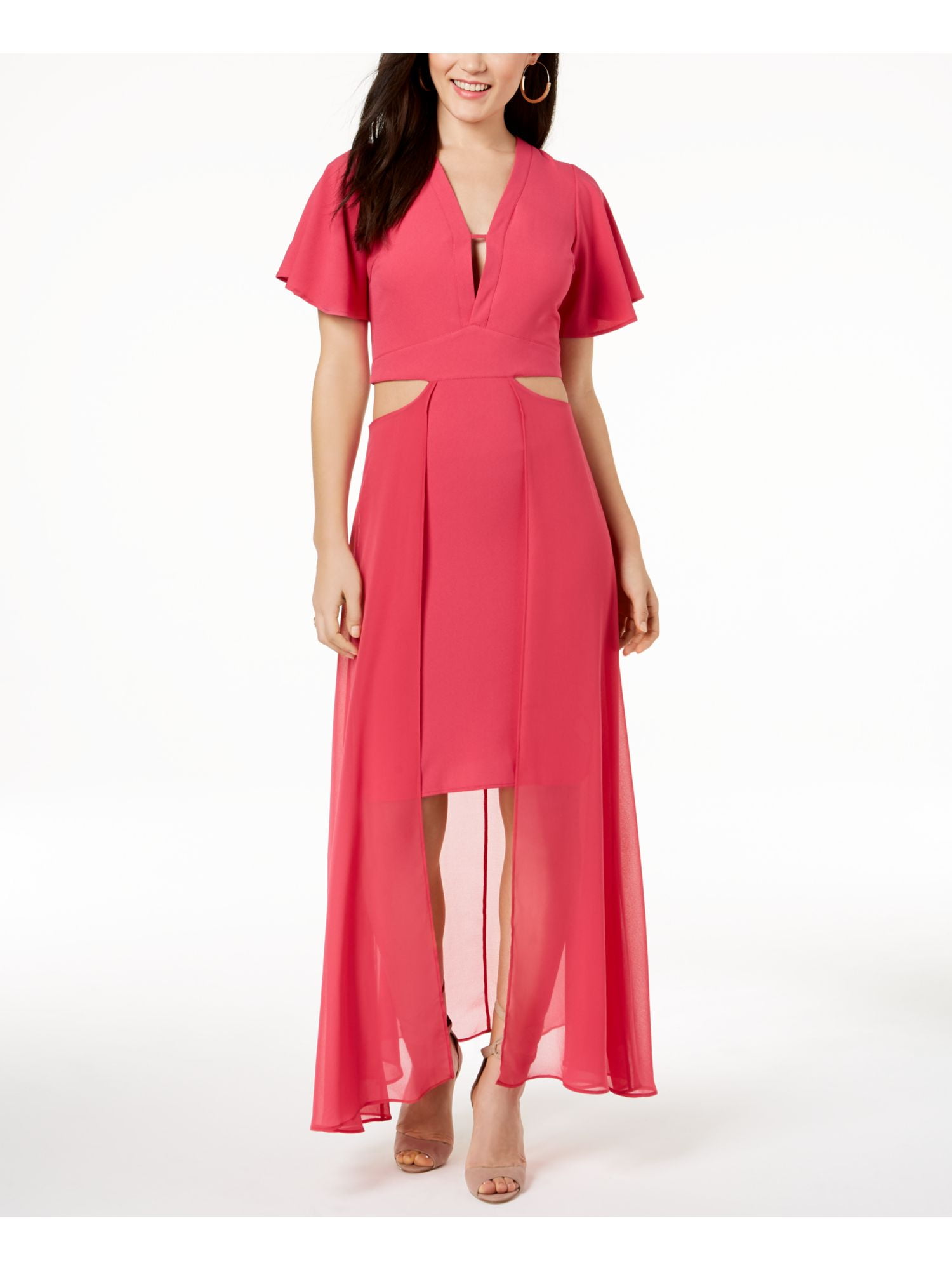 sheer overlay maxi dress