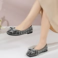 thumbnail image 5 of Hoshose Women Comfortable Flat Shoes Slip-On Round Toe Ballet Flats Pearl Knotbow Casual Walking Shoes for Women Non-slip, 5 of 6
