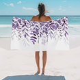 thumbnail image 3 of Beach Towel Purple Eucalyptus Leaves Bath Pool Towels Blue Leaf Berry Absorbent Beach Towel Soft Large Quick Dry Lightweight Camping Travel Sports Yoga Gym Swim Towels for Adult 35x70 Inch, 3 of 9
