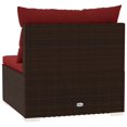 thumbnail image 5 of vidaXL Garden Middle Sofa with Cushions Brown Poly Rattan, 5 of 5