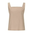 thumbnail image 5 of Otntypg Womens Linen Tank Tops Summer Cute Sleeveless Square Neck Loose Fit Shirts Trendy Oversized Soft Cotton Tunic Blouses Khaki XXXL, 5 of 10