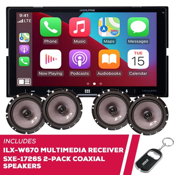 New Alpine ILX-W670 7" Multimedia w/ 2 Pack SXE-1726S 6.5" Coaxial Speakers
