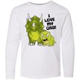 thumbnail image 3 of Inktastic I Love My Dad with Baby and Daddy Triceratops Long Sleeve Youth T-Shirt, 3 of 5
