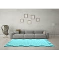 thumbnail image 3 of Ahgly Company Indoor Round Solid Light Blue Modern Area Rugs, 4' Round, 3 of 4