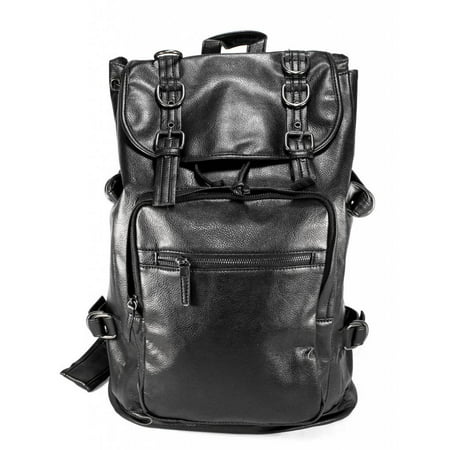 AM Landen Synthetic Soft Leather Backpack School Bag (Large, Black-For Men) - 0
