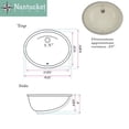 thumbnail image 5 of Great Point Collection Nantucket Sinks 17 Inch X 14 Inch Undermount Ceramic Sink In Bisque UM-17x14-B-K, 5 of 5