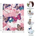 thumbnail image 4 of Pink Butterfly Flower Pattern Blanket,Comfortable Soft Flannel Throw Blanket,All Season,Warm Lightweight Blankets for Sofa Bed Couch Living Room Chair,30"x40", 4 of 4
