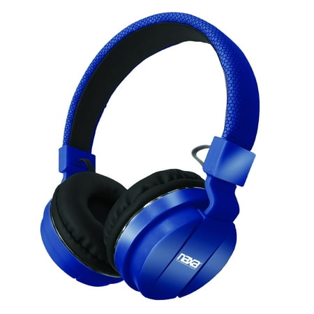 Naxa Bluetooth? Wireless Stereo Headphones with Microphone - Blue - Walmart.com