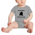 thumbnail image 2 of Warning: Protected by A Portuguese Water Dog Funny Baby Bodysuit Newborn Clothes (Gray,6-12 Months), 2 of 5