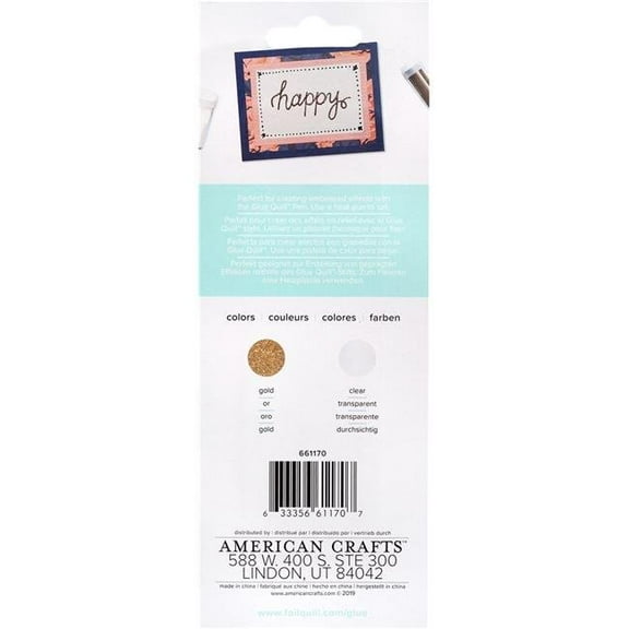 We R Memory Keepers Glue Quill Embossing Powder 2/Pkg-Clear & Gold