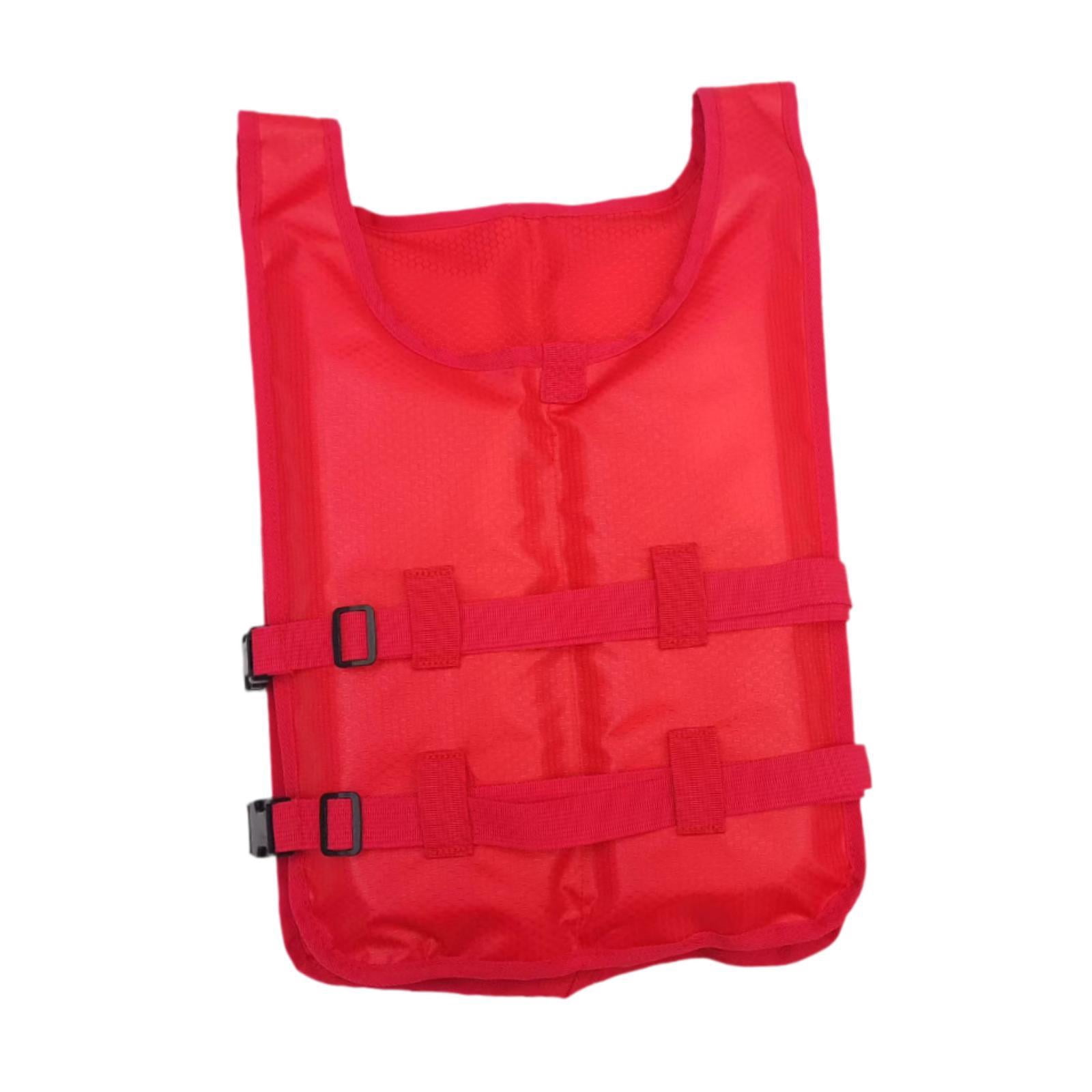 QccHieUs Kayak Life Vest Portable Summer Sleeveless Life Jacket Swim Vest Swim Jacket for Red