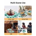 thumbnail image 2 of 13 Inch Round Placemats Set of 6, Green Geometric Moroccan Non Slip Heat Insulation PP Table Mats, Abstract Art Teal Ombre Modern Washable Place Mats for Kitchen Dining Party Table Decor, 2 of 7
