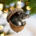 thumbnail image 6 of Viral Forest Animal Acorn Christmas Ornaments - Hand-Painted Resin/Felt Decor, Cute Hanging Pendants with Elastic Loop for Christmas Tree, Wreath & Home Holiday Festive Displays, 3.94in, F, 6 of 9