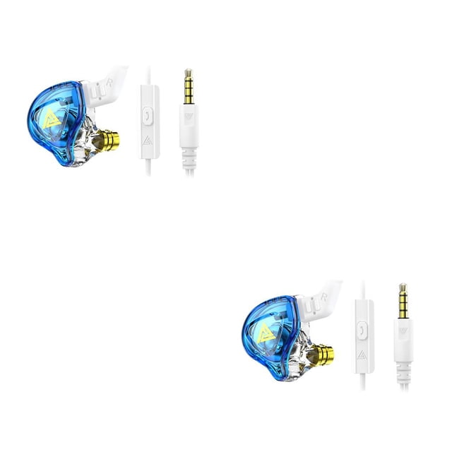 Methold Auriculares HIFI de 3,5mm, tapones para los oídos de silicona, auriculares electrónicos con bobina móvil, sonido estéreo, ordenador deportivo Azul 2piezas