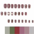 thumbnail image 4 of 24pcs Easy To Apply 3D Flower And Strawberry Short Oval Artificial Nail For Stylish Independence Day Gatherings, 4 of 4