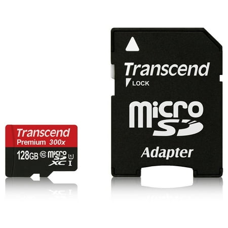 Transcend Premium 128 Gb Microsd Extended Capacity (microsdxc) - Class 10/uhs-i (u1) - 300x Memory Speed (ts128gusdu1) Transcend Premium 128 Gb Microsd Extended Capacity (microsdxc) - Class 10/uhs-i (u1) - 300x Memory Speed (ts128gusdu1)