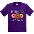 thumbnail image 3 of Inktastic Life is Better with Donuts Youth T-Shirt, 3 of 5