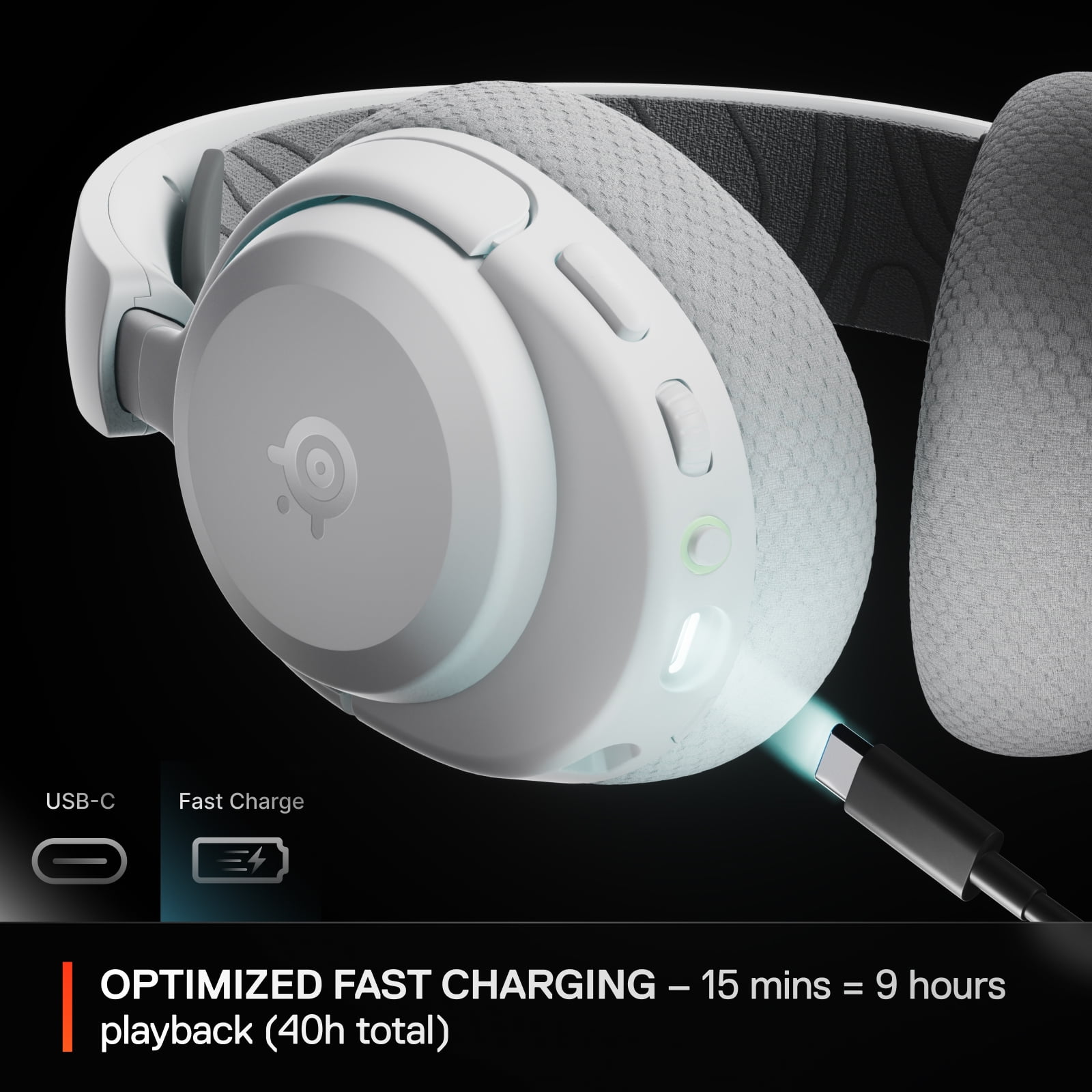 SteelSeries Arctis Nova 3P Wireless Multi-Platform Gaming Headset — Mobile App Control — 40 HR Battery — 2.4GHz/Bluetooth — Detachable Mic — PS5, PS4, PC, Switch, Mobile — White