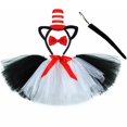 thumbnail image 3 of Falda de tul con diseño de gato negro para niñas, disfraz de gato con sombrero del Dr. Seuss, faldas de tul esponjosas para niñas, ropa de tutú para fiestas de carnaval y Halloween para niños, 3 of 5