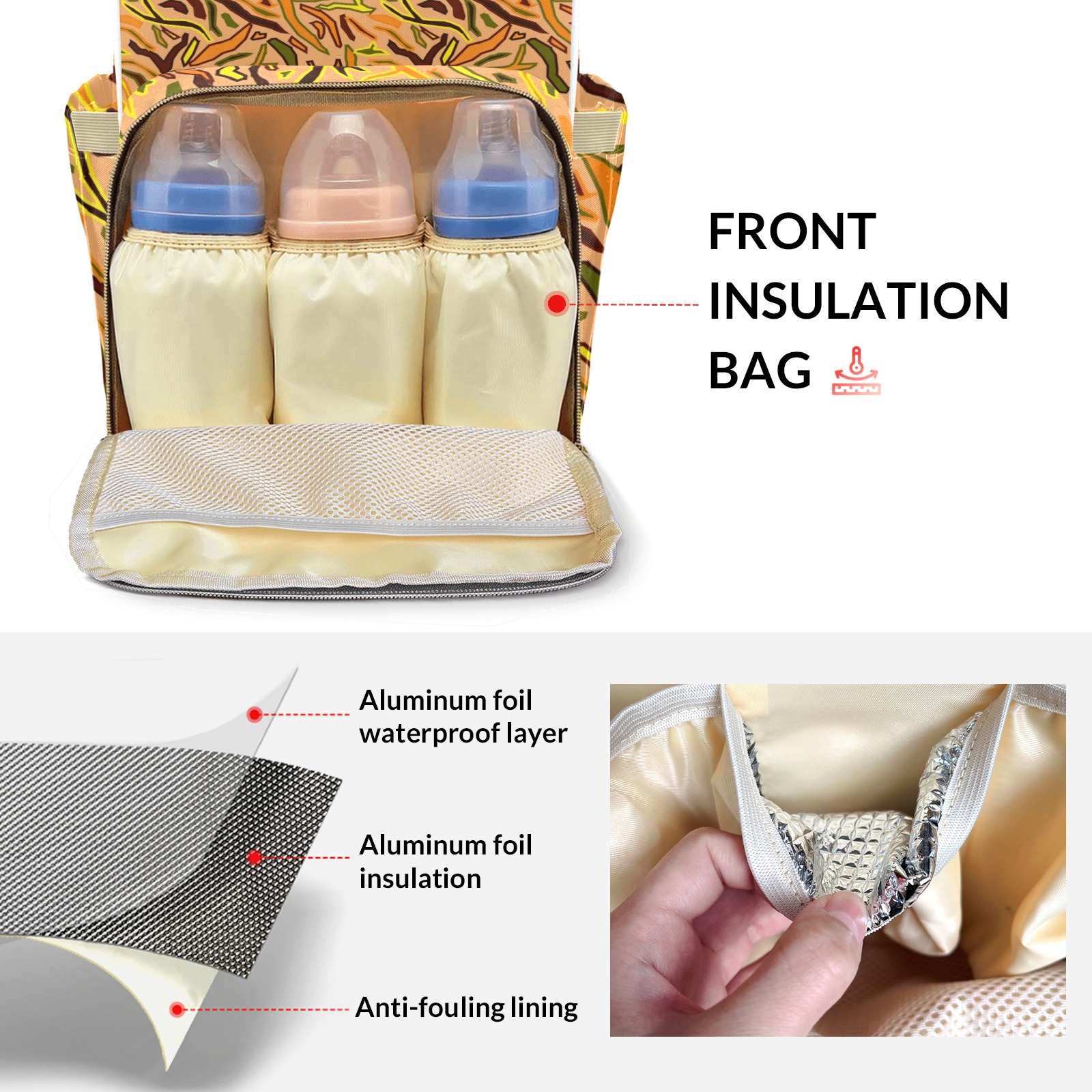 Abstract Geometric Pattern Diaper Bag Backpack – Large Capacity, Insulated Baby Bottle Pocket, Multifunctional Mommy Bag for Boys & Girls