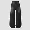 thumbnail image 6 of WMTBSRSW Teen Girls Wide Leg Jeans Cute High Waisted Baggy Denim Pants with Pockets Y2K Boyfriend Skater Streetwear Kids Clothes Black 14-15 Years, 6 of 6