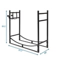 thumbnail image 2 of KAAYEE 34 inch Firewood Rack with Kindling Hooks,Heavy Duty Wood Storage Holder for Fireplace Deck Outdoor Indoor,Black, 2 of 9