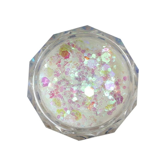 huanledash 1 Box Nail Art Sequin Shiny Effect Luminous High Gloss Non-drop DIY Iridescent Firefly Style Glow-in-the-dark Nail Glitter Flash Party Supply