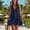 Navy, variant on Women's Cotton Linen Blend V-Neck Mini Dress Sleeveless Tiered Ruffle Hem Casual Summer Swing Dress Navy XL(XL)