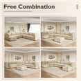thumbnail image 3 of Vcatnet 130.7'' Modular Sectional Sofa Couch Corduroy L Shaped Oversized Modern Minimalist Couch with Deep Seat and Ottoman for Living Room, 7 Seat, Beige, 3 of 10