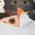 thumbnail image 5 of Manfei Cartoon Kitten Cat Quilt Full, Kawaii Pet Full Bedspread Sets, Multicolor, 3pcs, 1 Coverlet and 2 Pillowcases, 5 of 7