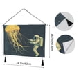 thumbnail image 3 of WOBOGO Jellyfish and Astronaut Living Room Canvas Wall Art Bedroom Study Framed Canvas Print Artwork Home Office Decorations 24.5×16.7in, 3 of 6