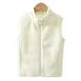 thumbnail image 5 of Staki Baby Fall Puffer Vest Toddler Girls Fleece Vest Kids V-Neck Vest Jacket Lightweight Sleevless Fall Winter Warm Outerwear(White,11-12 Years), 5 of 5