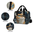 thumbnail image 5 of Insulated Crossbody Lunch Bag 10L Lunch Tote with Adjustable Shoulder Strap for Work Office Picnic Orange Cat with Blue Eyes, 5 of 6