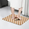thumbnail image 4 of Orange and White Checkerboard Flannel Non Slip Door Rugs,Washable Door Mats Indoor,Decorative Door Mats,Dirt-Resistant and Absorbent Doormat for Entrance,Bedroom,Kitchen,Bathroom,31.5"x17", 4 of 4