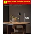 thumbnail image 2 of Paquete de 2 lámparas de mesa inalámbricas, lámparas de escritorio LED portátiles, funciona con batería de 5000 mAh, atenuación continua de 3 colores, para restaurante, dormitorio, campamento al, 2 of 9