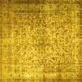 thumbnail image 1 of Ahgly Company Machine Washable Indoor Square Persian Yellow Traditional Area Rugs, 5' Square, 1 of 4