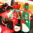 thumbnail image 4 of Inteprter Funda para botella de vino, manga de Navidad, Santa Claus, muñeco de nieve, hogar, de comedor, ropa de lentejuelas, fundas de champán, Kits de decoración para fiestas Verde Inteprter HA068082-01, 4 of 6