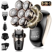Nogroa Head Shavers for Bald Men, Magnetic Electric Razor, 7D Rotary Shaver 5 in 1 Grooming Kit, IPX7 Waterproof, Wet/Dry, LED Display, Rechargeable, Cordless