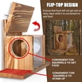 thumbnail image 4 of Carbonized Wood Squirrel Feeder, Squirrel Feeders for Outside Winter, Durable Squrrill House Box Easy to Fill with Removable Front Panel, Wooden Chipmunk Feeder for Corn, Peanuts（1 PC）, 4 of 6