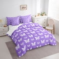 thumbnail image 3 of Homewish Watercolor Gradient Butterfly 7-Piece Twin Bedding Sets,3D Colorful Butterflies Bedding Comforter Set,Purple White Sheet Sets For Girls Teens,Luxury Bedroom Decor Reversible, 3 of 8