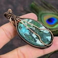 thumbnail image 4 of Natural Tibetan Turquoise Gemstone Copper Wire Wrap Gift Pendant 2.99, 4 of 4
