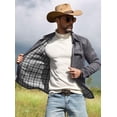 thumbnail image 2 of Fexilor Men's Flannel Lined Jacket, Plaid Brushed Lining, Cowboy Western Twill Outdoor Shirt Jacket, 2 of 7