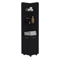thumbnail image 3 of Living Room Cabinets Corner Cabinet 62H" Tall with 3-Tier Shelf and 2-Door, Black,Wooden Cabinets, 3 of 7