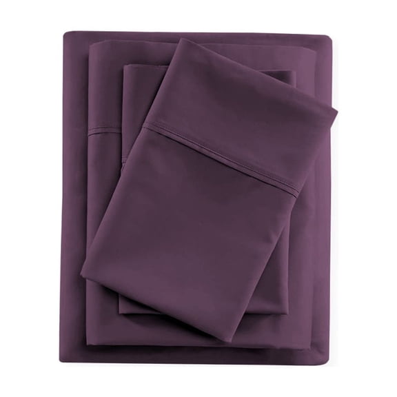 Dee's Collection Plum Split- King Size Sheet Set Soft Brushed Bed Sheets Microfiber Luxury Set of 4 Pc  Bedding