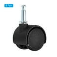 thumbnail image 3 of Uxcell 1" Swivel Stem Casters Nylon 360 Degree Insert Swivel Stem Wheels, Black 8 Pack, 3 of 6